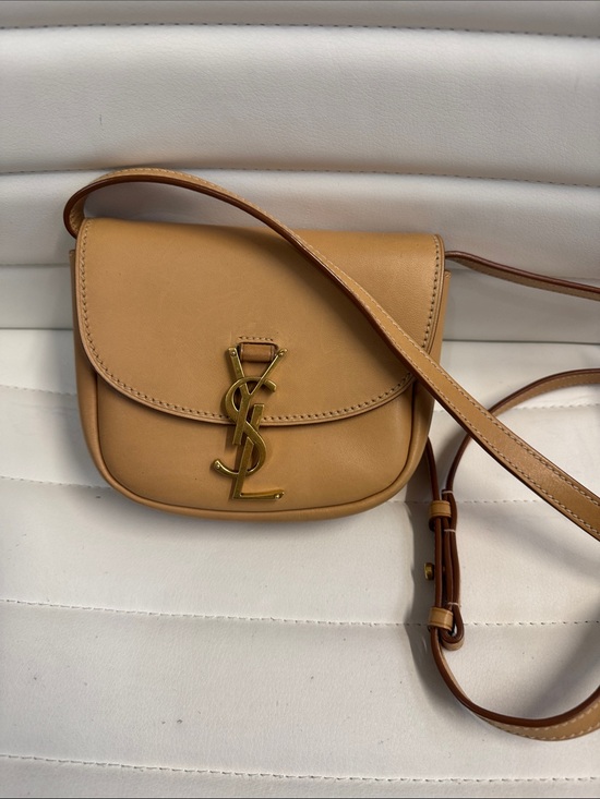 Saint Laurent Handbags - Saint Laurent Camel Leather Small Crossbody with Gold YSL Logo